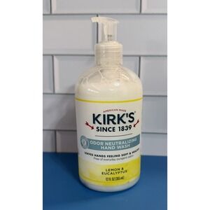 Kirk's Odor Neutralizing Hand Soap - Lemon & Eucalyptus 12 Fl Oz Exp. 11/23